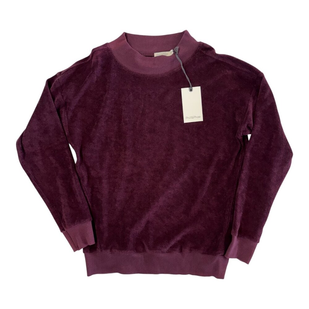 PHIL & PHAE - SWEATER - 100% ORGANIC COTTON - BURGUNDY  - 9-10 Y - NWT